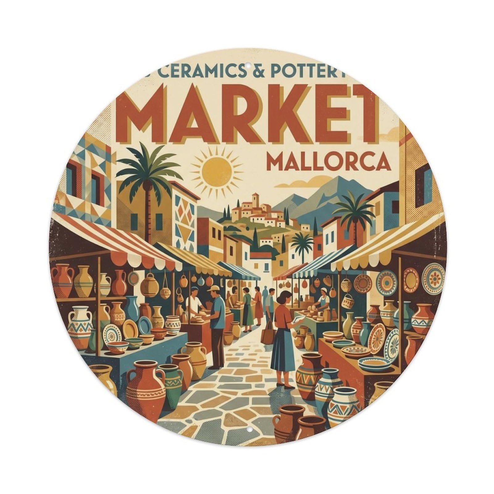 Mallorca Pottery Market Heritage Ceramic Workshop Craft Metal Tin Sign