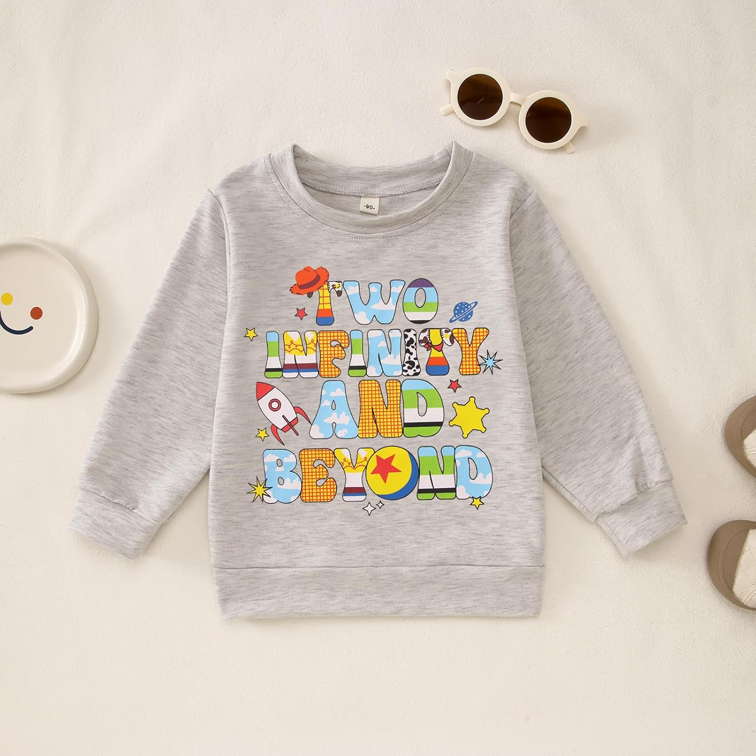 KEKEMI Birthday Boy Sweatshirt Two Years Old Birthday Boy Long Sleeve Shirt 2T B-Day Party Outfit Cute Fall Pullover Clothes - Image 6