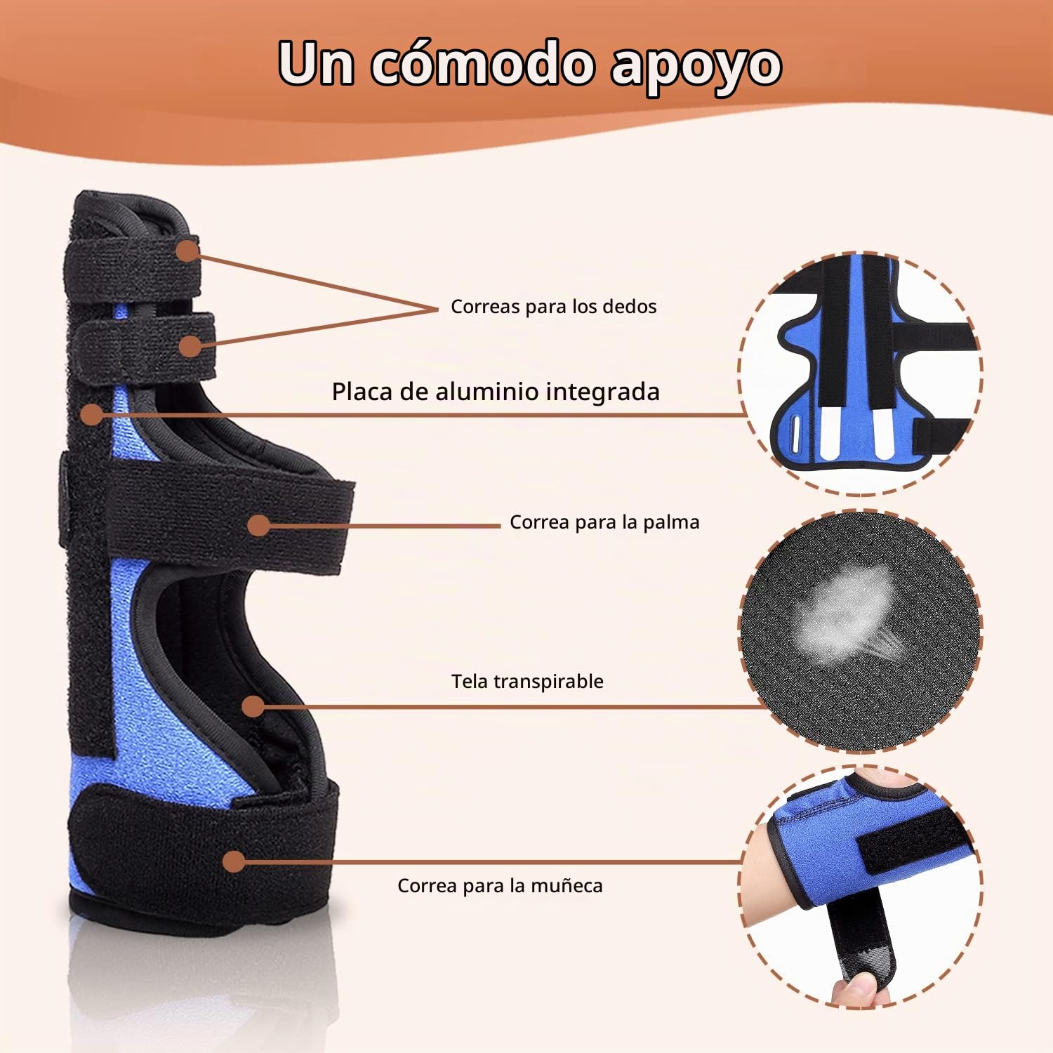 Férula para dedo meñique, férula ajustable para el cuarto o quinto dedo, férula para el dedo metacarpiano, férula para la mano para fractura de boxeador, artritis, tendinitis, S/M