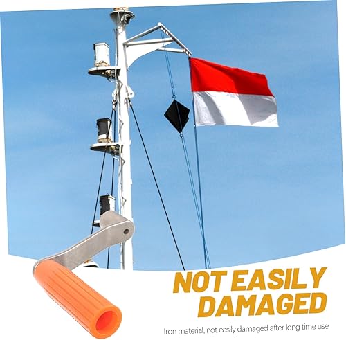 Miniatura 8 de GANAZONO Herramienta de elevación de bandera de cabrestante de mano, manivela de bricolaje, manivela de elevación, manivela para banderas, mango de