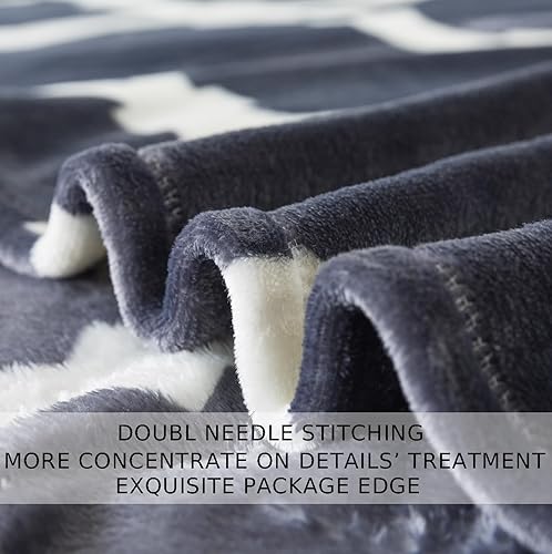 Vista 115 de Hozy - Cobija de forro polar para cama de 330GSM, suave, tela cepillada, muy cálida, para el sofá Gris ceniza
