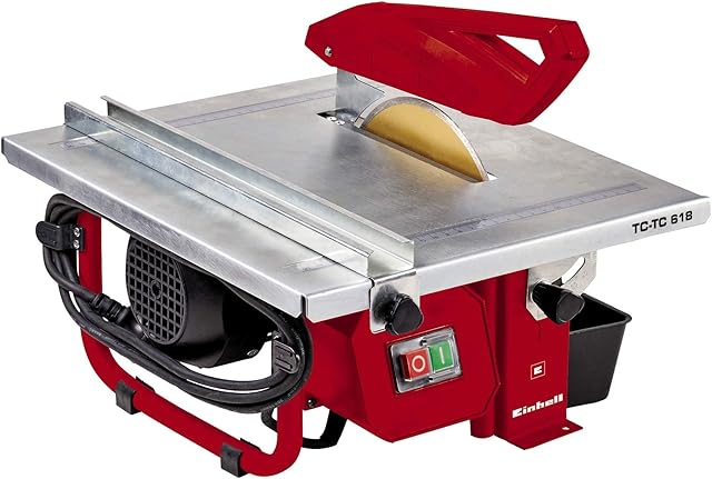 Einhell TC-TC 618 Electric Tile Cutter | 600W, Water Cooling System, 45° Tiltable Stainless Steel Work Table For Mitre Cuts, Parallel Stop | Portable Wet Tile Saw With Diamond Disc Cutter