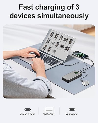 Miniatura 3 de Banco de energía de 65 W, cargador portátil para portátil de 25000 mAh, batería de carga rápida total de 100 W para MacBook Dell XPS iPad Tablet