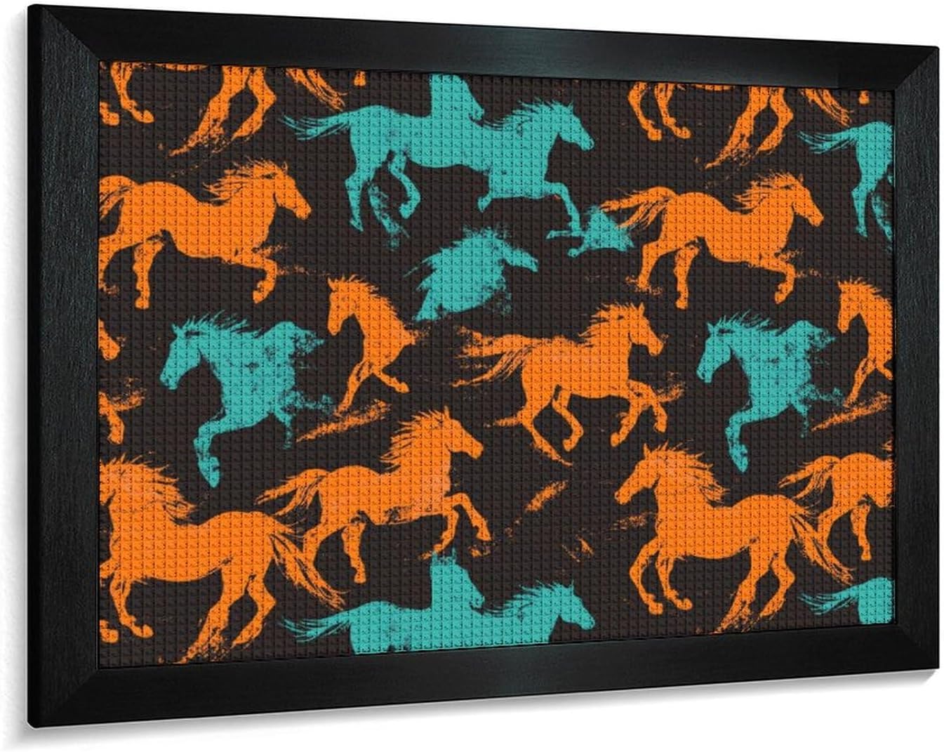 Camouflage Horse Racing Abstract Printed Diamond 5D Painting Kits DIY Full Drill Crafts for Home Wall Decor 16x20 Inch Blackwood 50 * 40cm