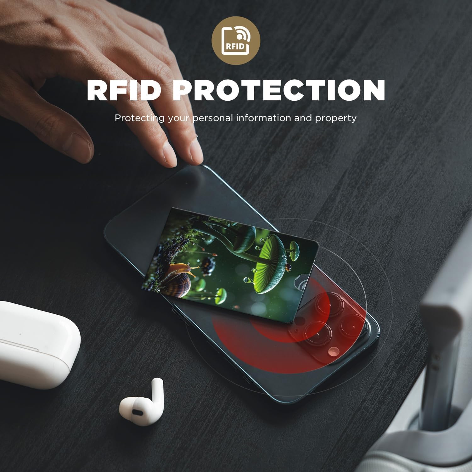 RFID Blocking Sleeves, 12 Credit Card and 3 Passport, Nature Print