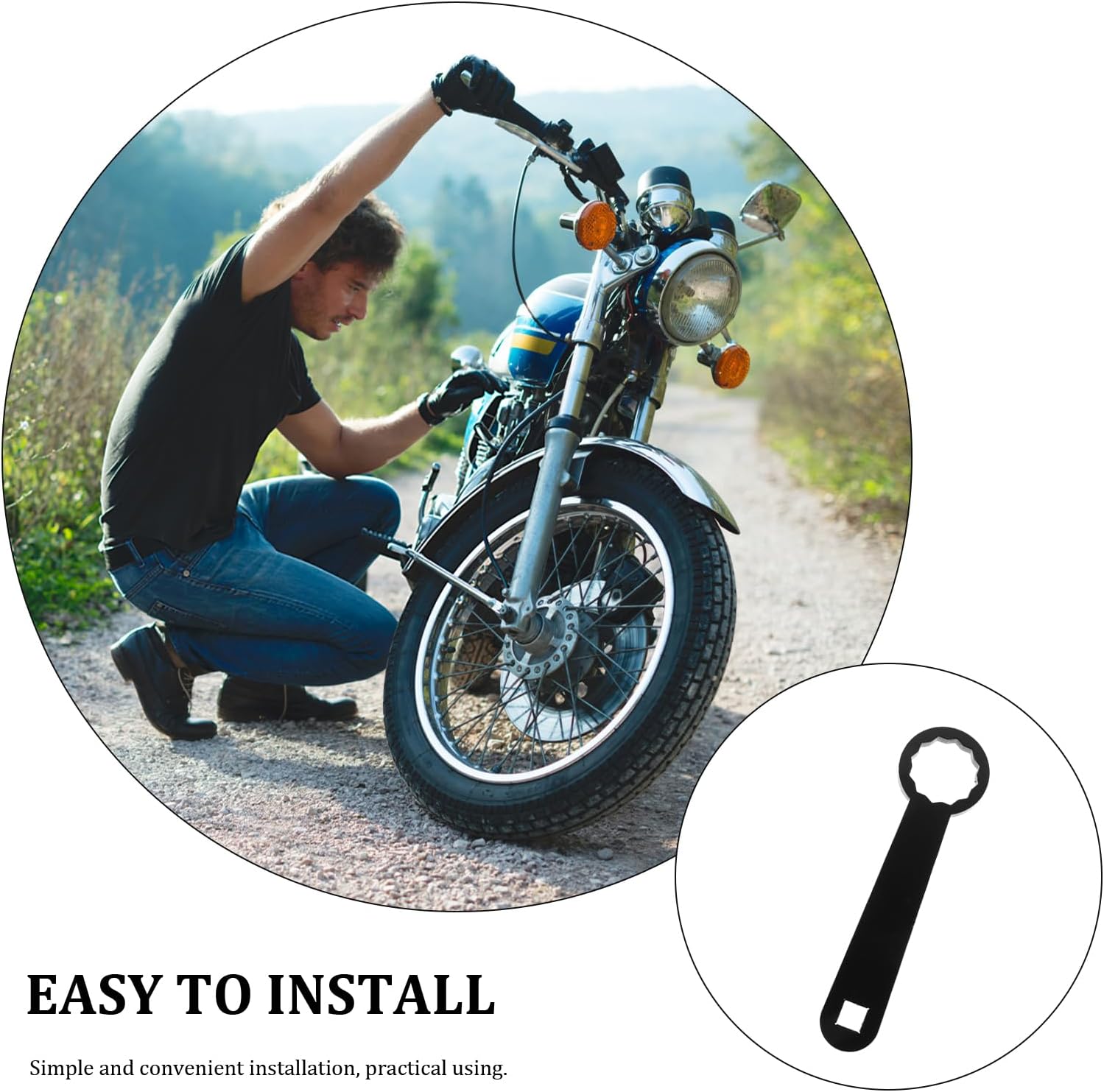 Ipetboom 36mm Rear Axle Wrench Motorcycle Rear Wheel Repair Tool Axle Maintenance Spanner for Motorbike Suspension and Steering Adjustment