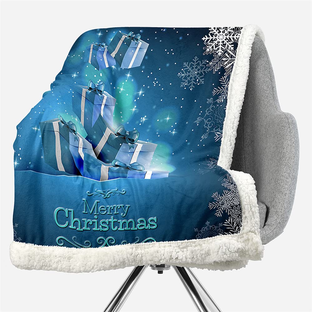 Highdi Natale Coperta di Morbida Pile, Calda e Accogliente Plaid Invernale Autunnale Divano Coperta Microfibra Pelosa, per Bambini e Adulti (Natale Blu,100x150cm