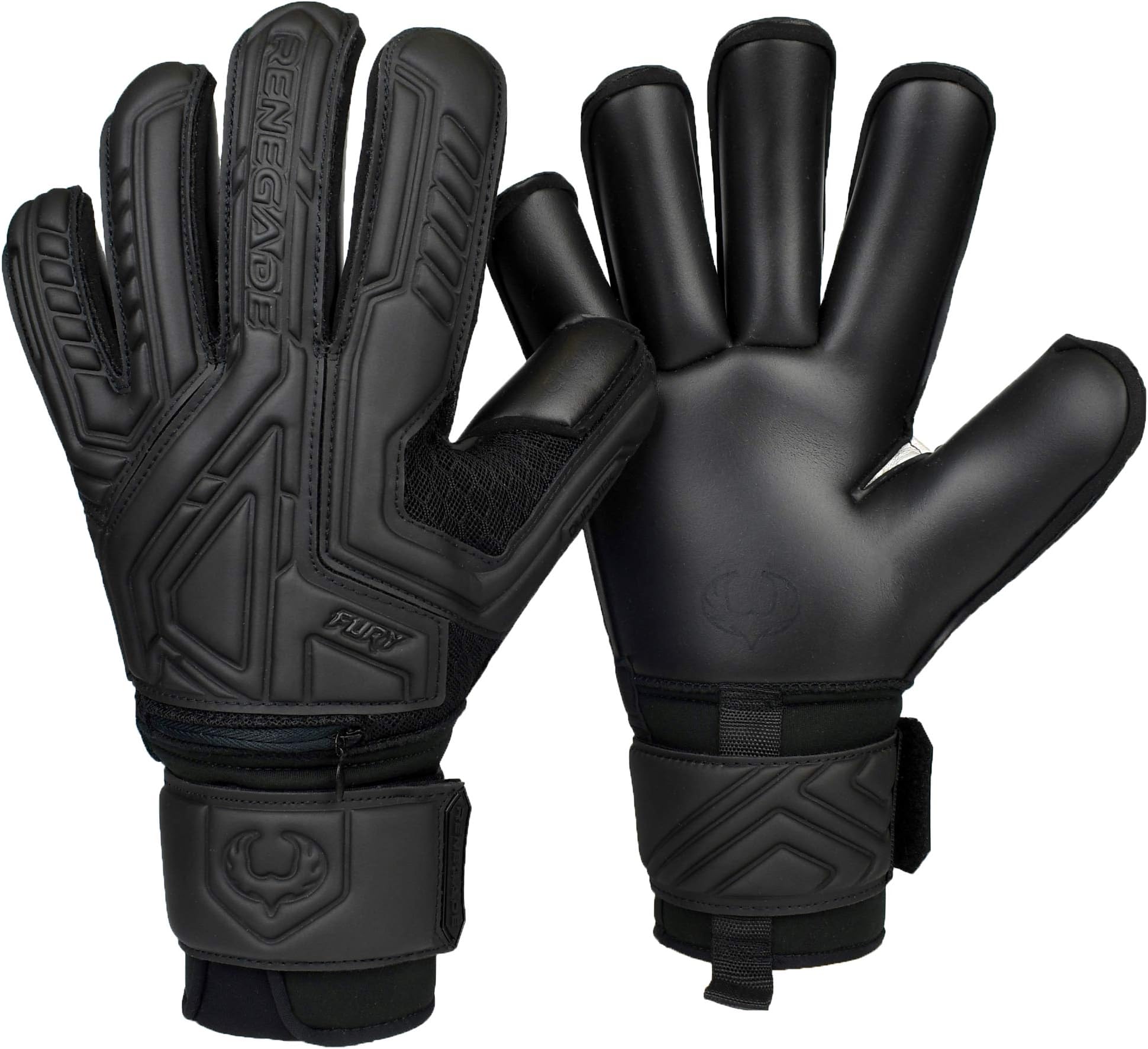 Renegade GK Fury Goalie Gloves with Microbe-Guard (Sizes 6-11, 7 Styles, Level 4) Pro-Tek Fingersaves & 4+3MM Giga Grip | High Performance Pro-Level Goalkeeper Glove | Based in The USA