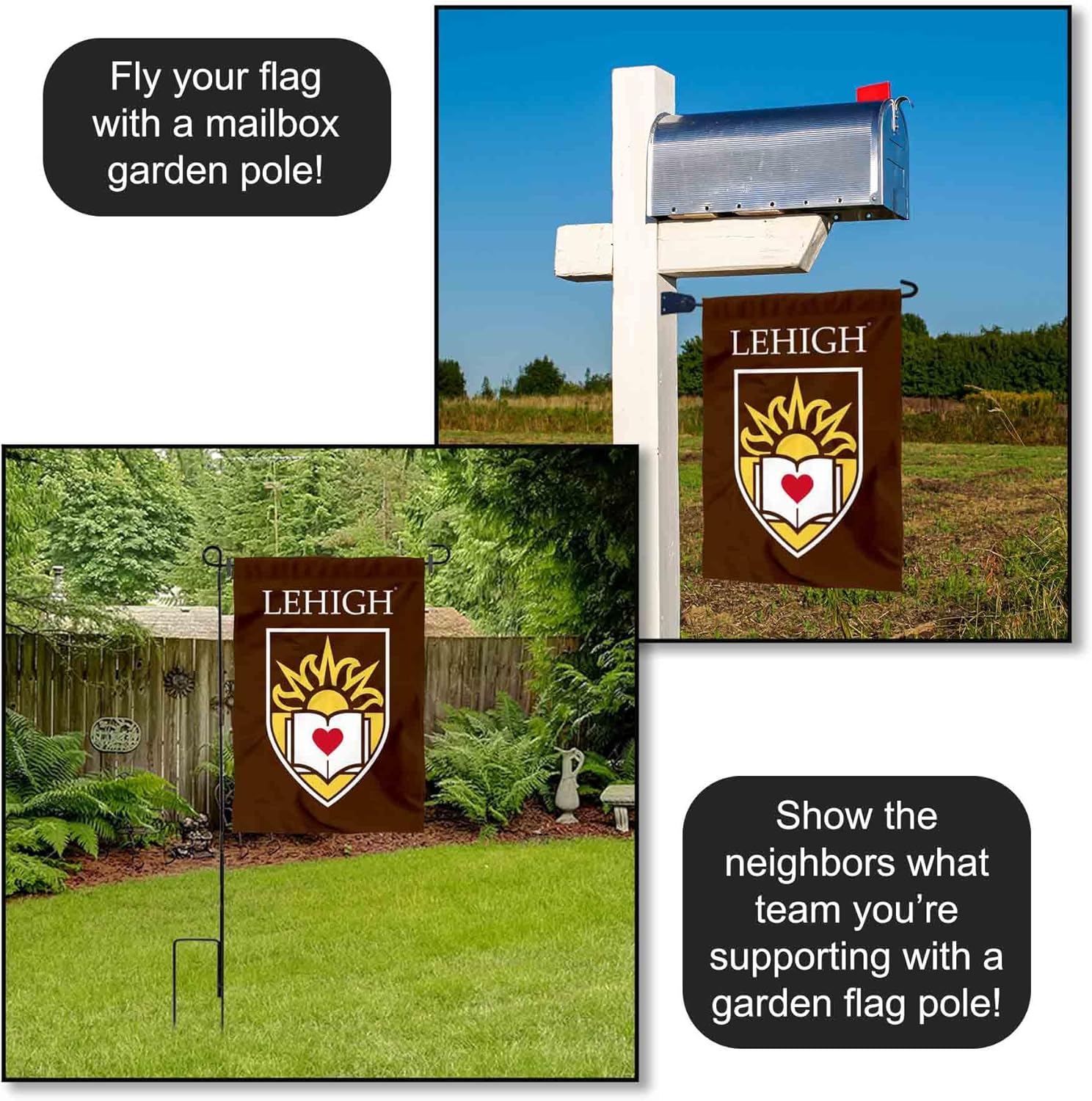 Lehigh Mountain Hawks Academic Crest Garden Flag - Image 4