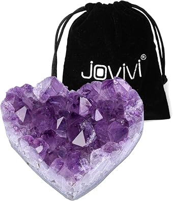Jovivi Amethyst Clusters, Natural Raw Amethyst Geode Healng Crystals Stone Rock Crystal Cluster Druzy Gemstone Specimen for Witchcraft