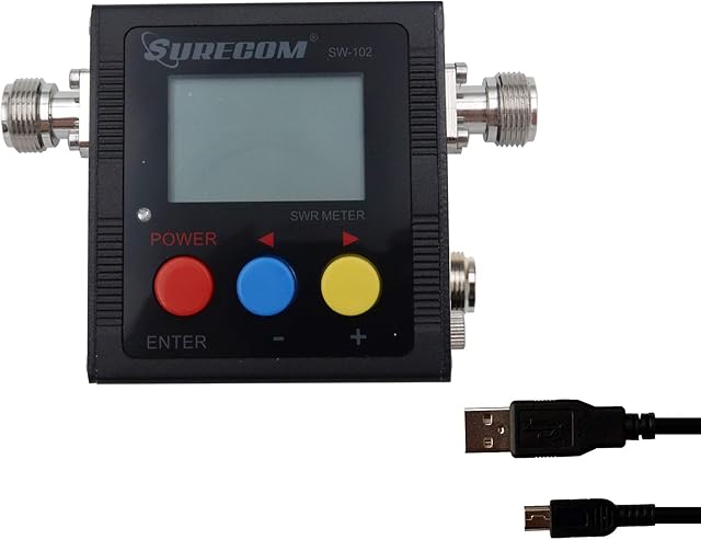 Mcbazel Surecom SW-102S Digital VHF/UHF 125-525Mhz SO239 Connector Power & SWR Meter