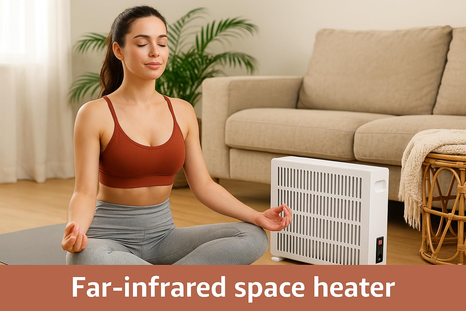 Calefacción eléctrica de 500 W, calefacción convectora con ruedas de suelo, dispositivo eléctrico silencioso, de pie, radiador con termostato