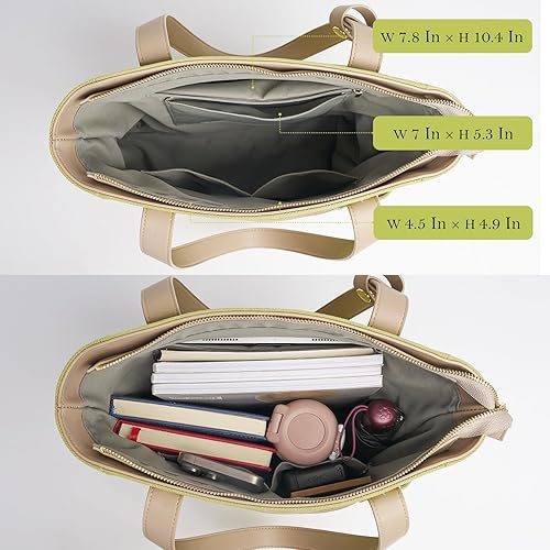 Vista 6 de Bolso de mano para mujer, lona de mezcla de algodón de 16 onzas con bordado floral, cremalleras metálicas y asas de piel sintética Lima-verde