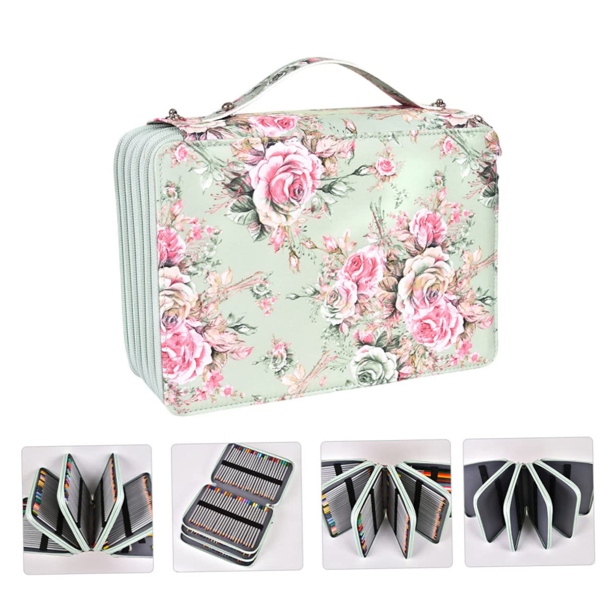 MAGICLULU Astuccio Portamatite Extra Large 252 Scomparti per Scuola | Borsa per Cancelleria in Pu Poliestere, Cordino Elastico e Zip, Back To School Party