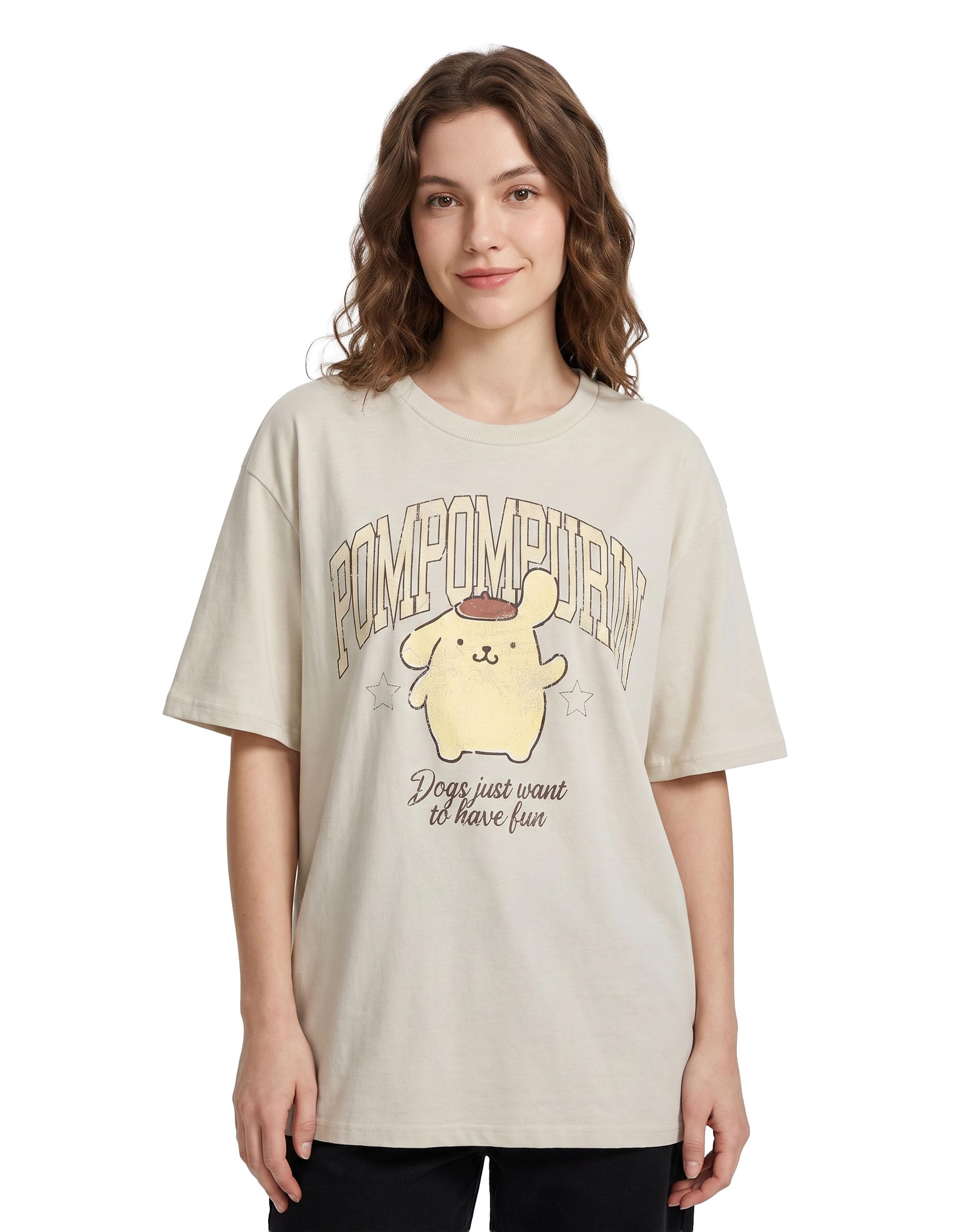 Hello Kitty Women's Beige Short Sleeved T-Shirt | Oatmeal | Official Merch In | Size: 2XL