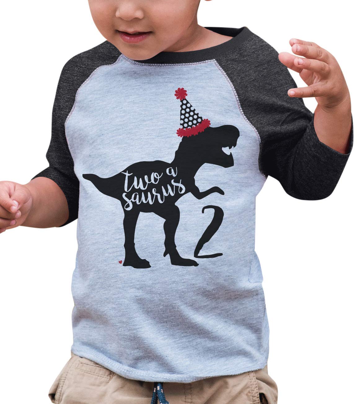 7 ate 9 ApparelDinosaur Grey Baseball Tee