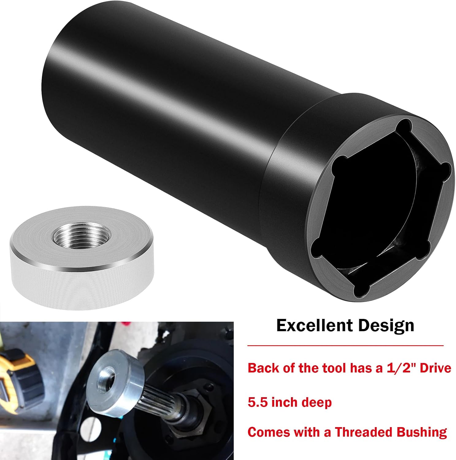 Yoursme Mainshaft Sprocket Wrench for Harley-Davidson 1936-2006 Big Twins Engine & Twin Cam, Pulley Nut Socket Removal Tool 1 7/8 Inch Main shaft Pulley Socket Tool