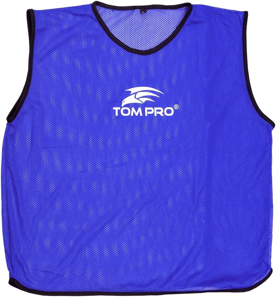 Tompro 5 X AirPlus Training Mesh Bibs Vests Football Soccer Rugby Blue Mens One Size