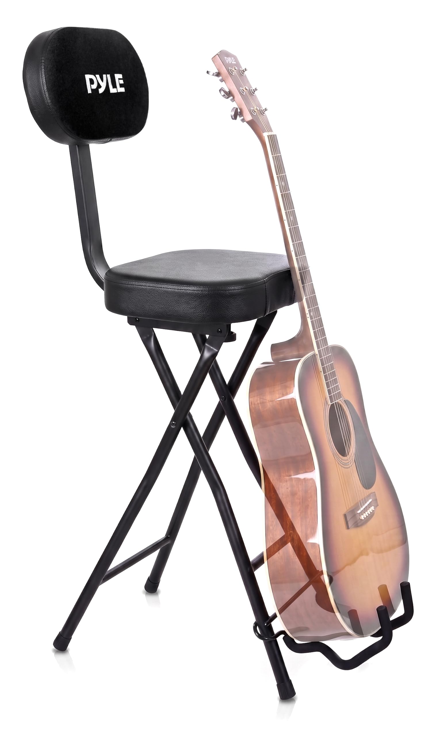 Pyle Adjustable Guitar Seat with Built-In Stand, EVA Foam...