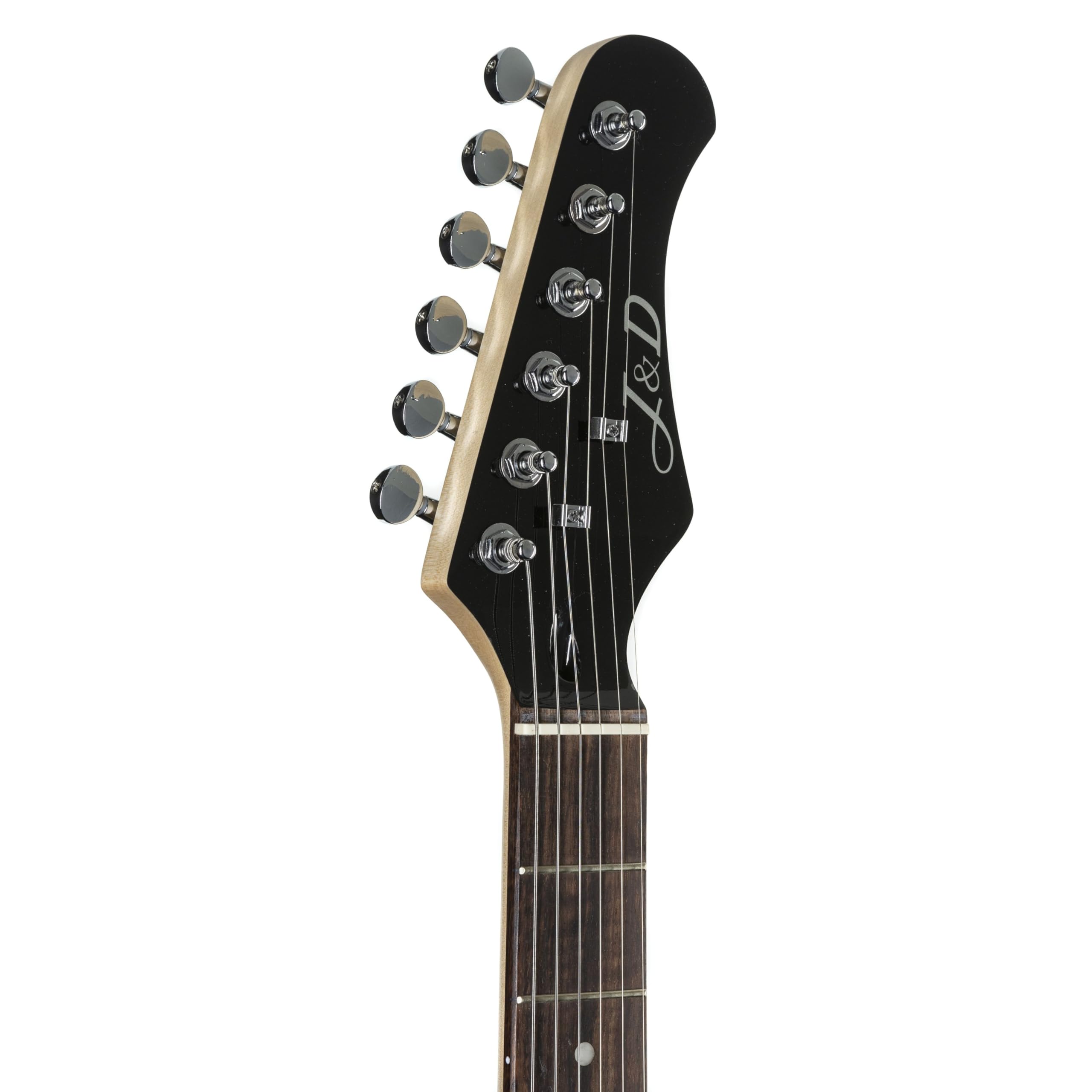 J & D ST Rock Guitar Einsteiger Set mit schwarzer ST-Stil E-Gitarre, Verstärker, Stimmgerät, Gigbag, Kabel, Gurt, Plektren, Saiten