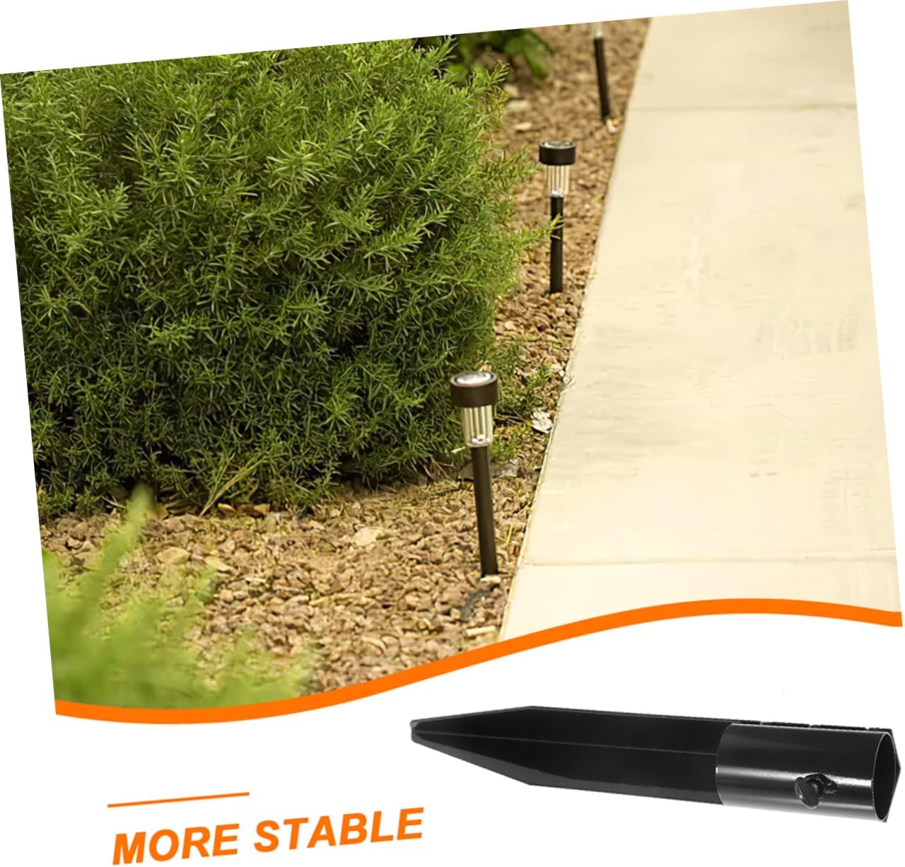 4pcs Garden Lamp Stakes Metal Outdoor Light Spikes for Solar Lights Weatherproof Ground Support for Lawn Patio Easy Assembly Lightweight Portable