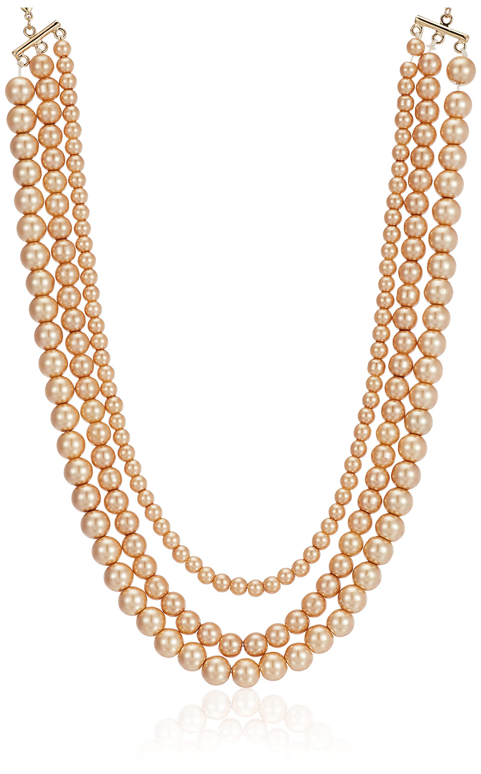 See full amazon price history chart for Estele 24kt Gold Plated Golden Glory Triple Line Necklace with Ascending Golden Pearls for Women Estele 24kt Gold Plated Golden Glory Triple Line Necklace with Ascending Golden Pearls for Women (B09881SXDH) Amazon Price History, Amazon Price Tracker