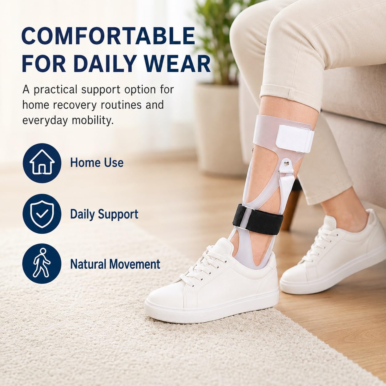 Genérico Férula AFO para pie caído con Correas Ajustables, para Deporte y Caminar a Diario, Modelo CJDW1054 (Left S)