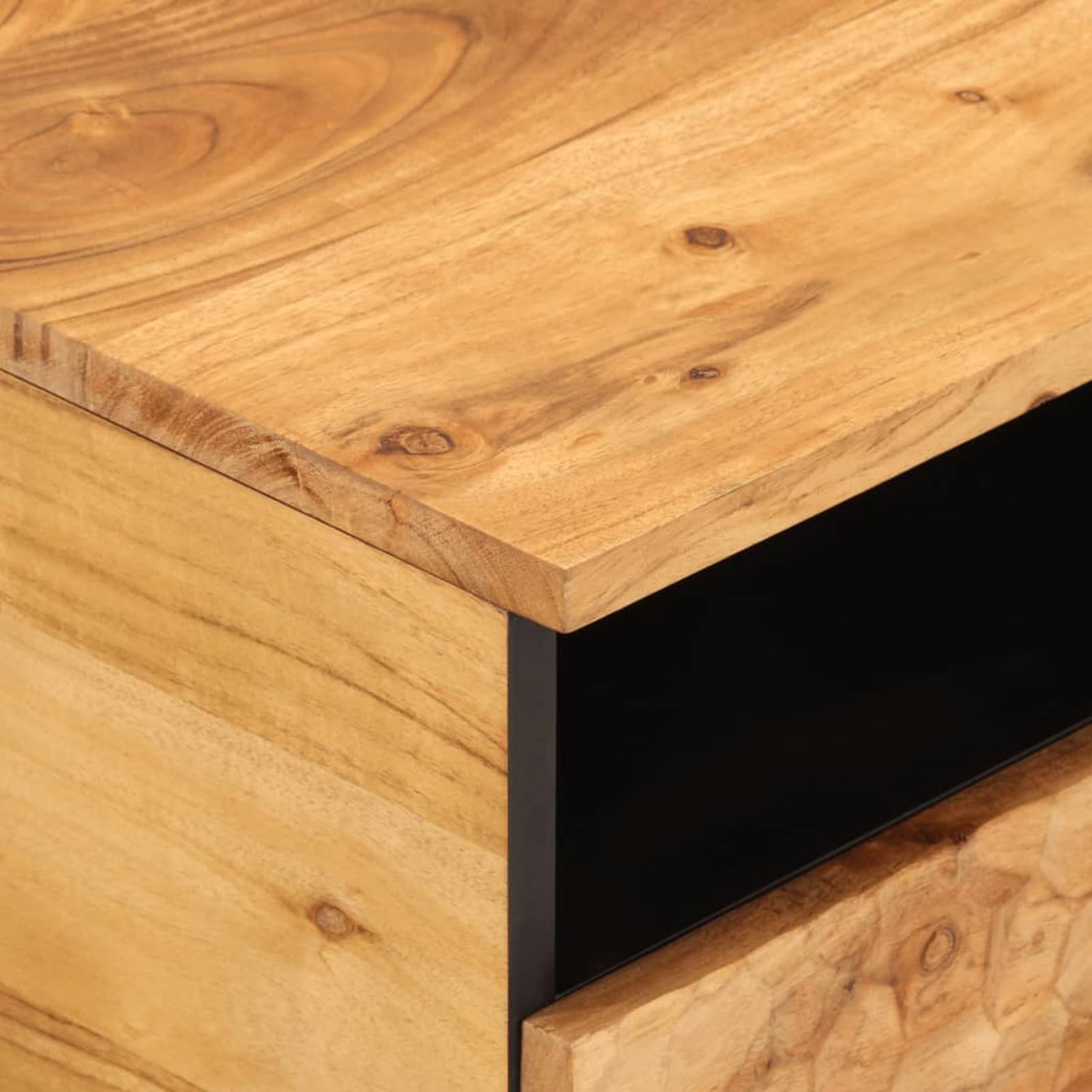 Homgoday Table basse 80 x 54 x 40 cm en bois d'acacia massif, table d'appoint pour salon, salle de réception d'invités, chambre à coucher et mobilier de bureau