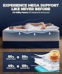 Mega Support Memory Foam Mattress Topper for Pressure Relief, Double Layer 2.5 Inch Mattress Pad, 2.5 Inch Cooling Gel Infused Memory Foam Mattress Pad