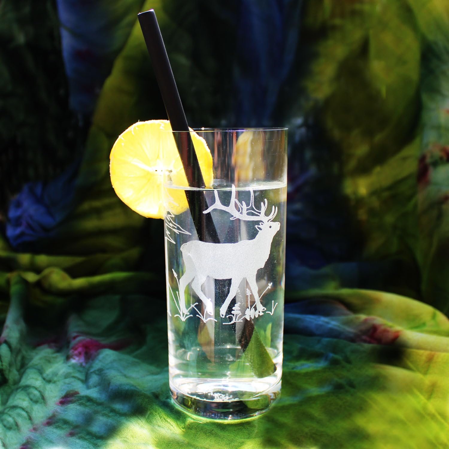 Lot De 6 Verres à Eau Gravés Motifs Chasse - Cristal, 300 Ml (cerf, Perdrix, Sanglier, Canard, Etc.)