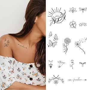 HOWAF 72 Tatuaggi Temporanei Donna Bambini Festa Hawaiana, Tatuaggi Finti Hibiscus Tatoo Temporanei Fiori Hawaiane Tatuaggi Bambina Adesivi per Pool Party Festa Hawaiana Party Decorazioni Compleanno