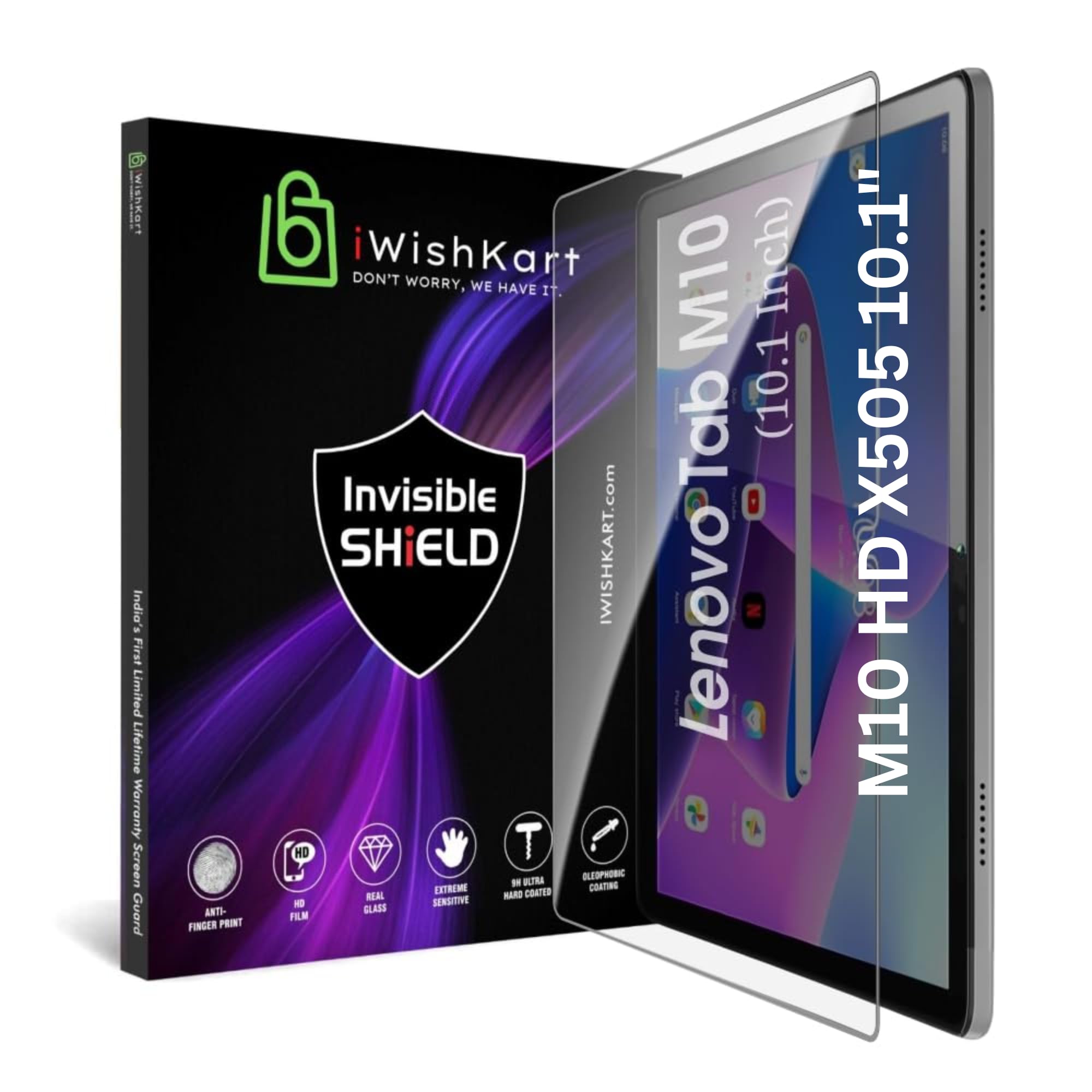 iWishKart® Compatible with Lenovo M10 HD X505X 10.1 Inch Tab Screen Protector Guard Tempered Glass Full Screen Coverage Edge to Edge with Easy Installation kit | Anti-Scratch & Smudge Proof | Premium 10.1"-image-15