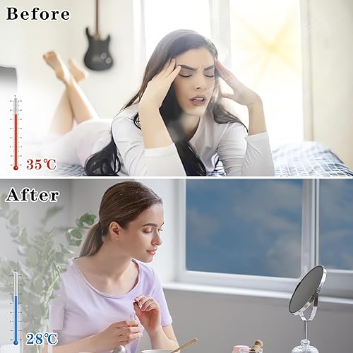 Miniatura 7 de Ohmywor Película de privacidad unidireccional para ventana, bloqueo solar, anti UV, película de tinte para ventana, control de calor, espejo diurno,