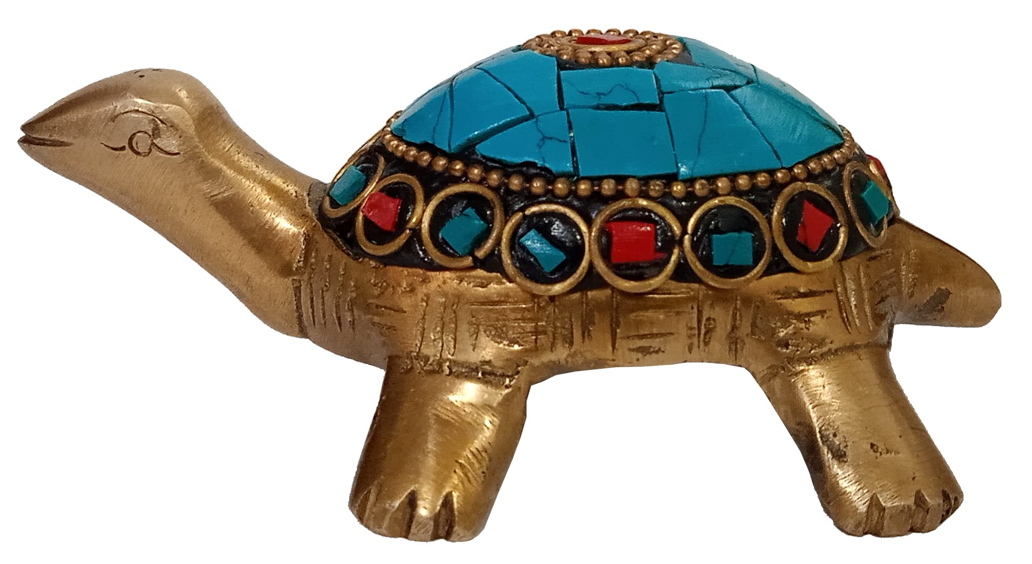 Tortue en laiton massif Purpledip l'élégance du Feng Shui traditionnel