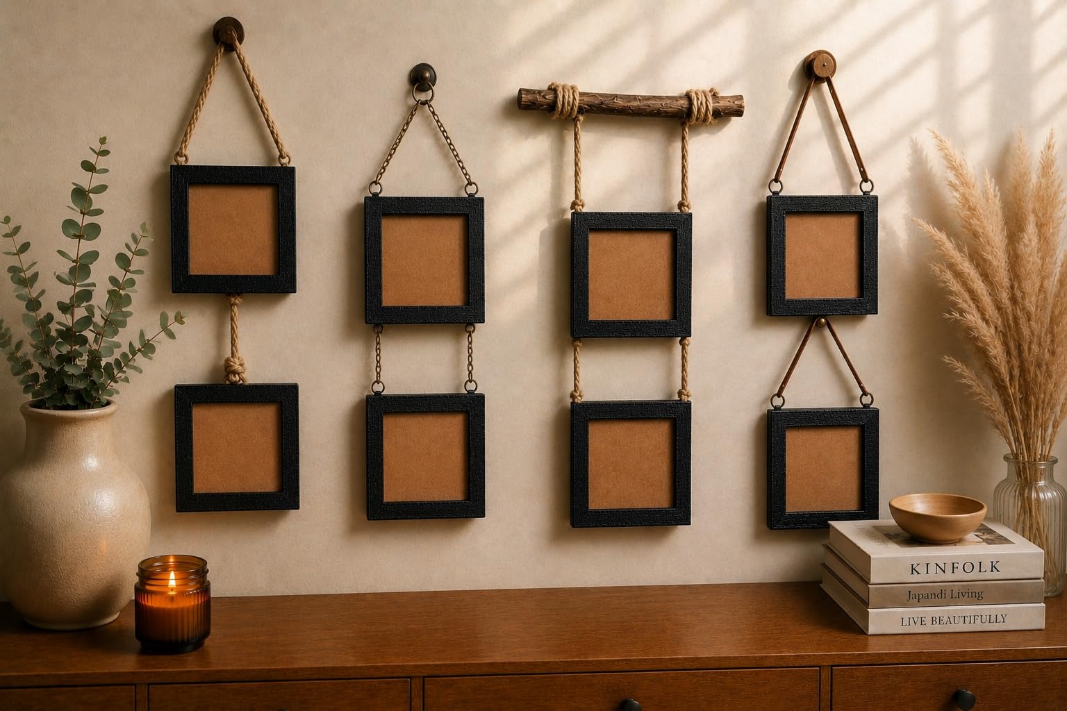 Black texture, mini frame, Set of 8, Square Photo Frames, 4×4 inc