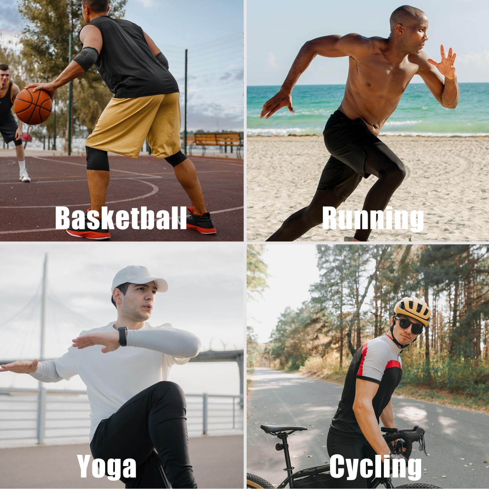 HYCOPROT Herren 3/4 Kompressionshose Schnelltrocknende Laufhose Tights Sport Leggings Atmungsaktiv Funktionsunterhose Tight Hose für Basketball Fitness Joggen