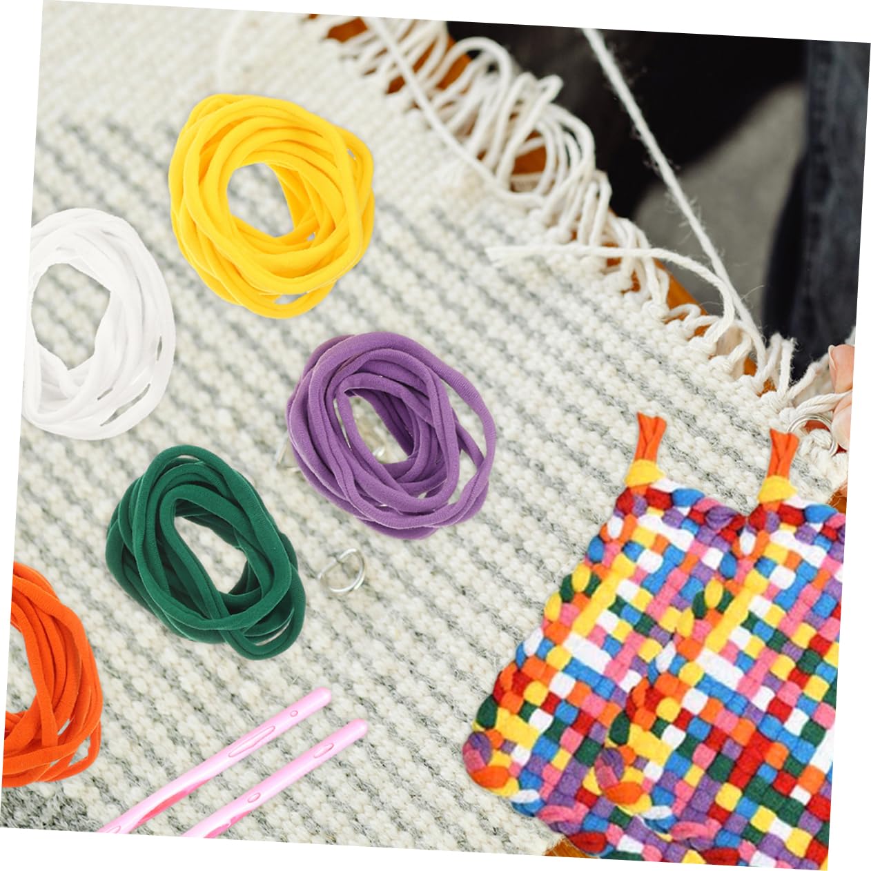 DIYEAH 5sets Anelli Artigianali Per Intrecciare Con Filo Elastico Di Craft Con Unità Di Uncinetto Attività Fai Te Per Adulti Per Compleanni e Festività