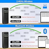 Vista 6 de Symcode Escáner de código de barras CCD Bluetooth inalámbrico con pantalla de visualización, batería de 2000 mAh, mini escáner de código de barras