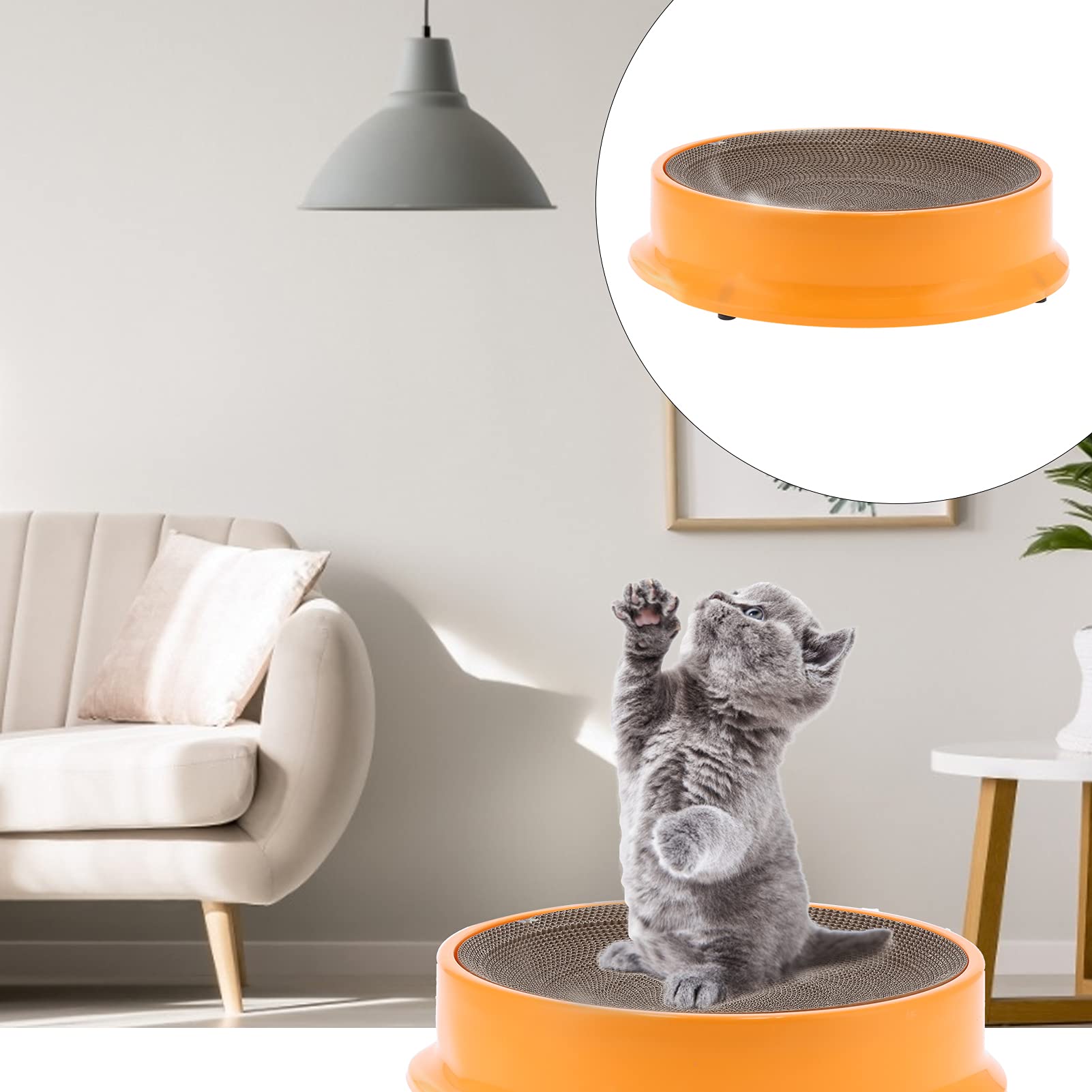 Austauschbarer Kratzbaum aus Wellpappe für Katzen, Kletterbaum, Pappe, Wohnzimmer, Bett, Katzenzubehör (Orange)
