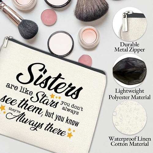 Miniatura 3 de TSUYAWU Bolsa de maquillaje para hermana, regalo para hermana, cumpleaños, Navidad, graduación, graduación, regalo de larga distancia para hermana,