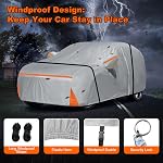 Car Cover for 2016-2026 Nissan Kicks, Waterproof Custom-fit All Weather Sun Rain UV Dust Snow Protection Outdoor Kicks Full Car Cover with Door Zipper and Cotton Lining-Grey