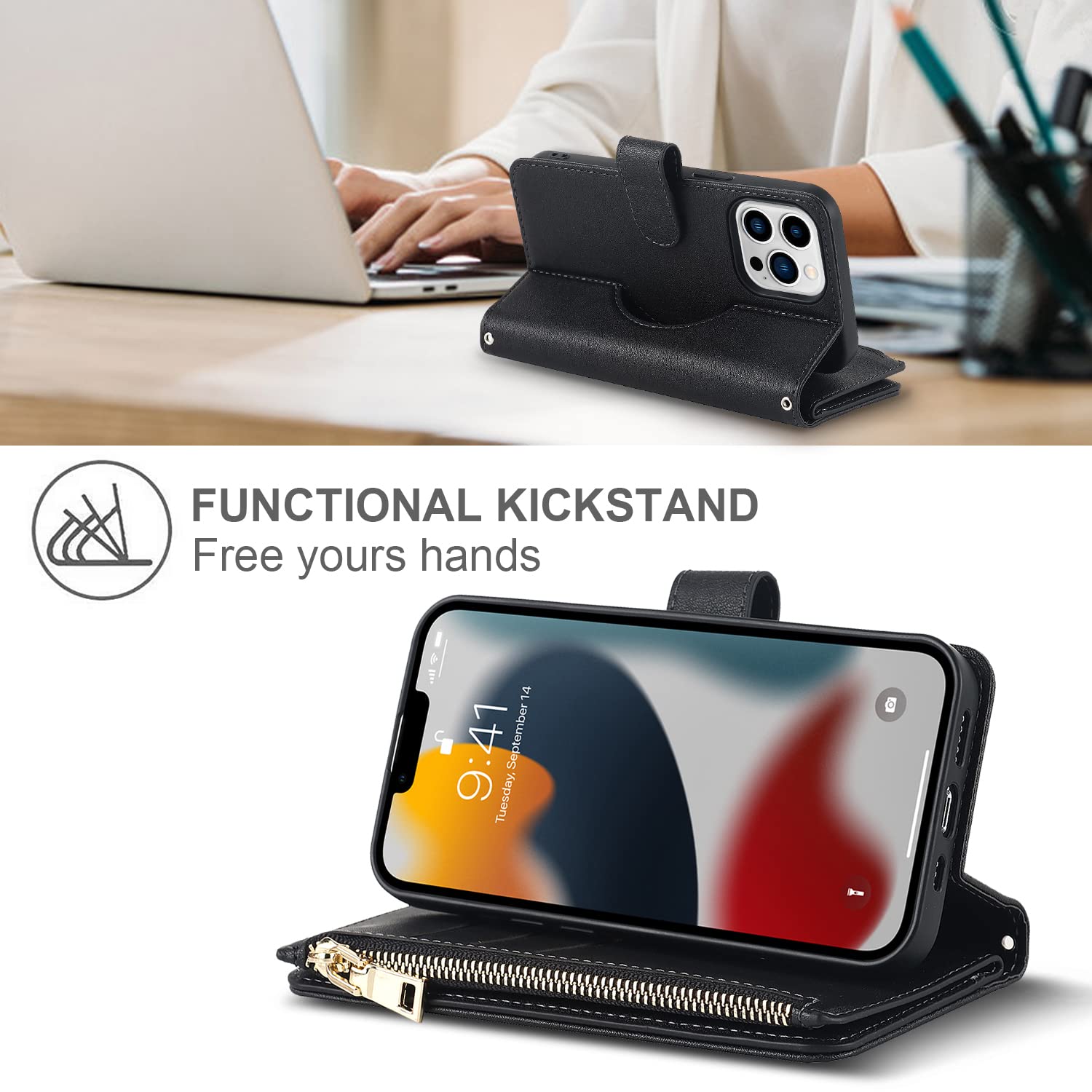 ⭐iphone13proMax ケース手帳型 Magsafe対応 ブラック Amazon.co.jp: iPhone13proMAX ケース 手帳型 / iPhone 13 pro