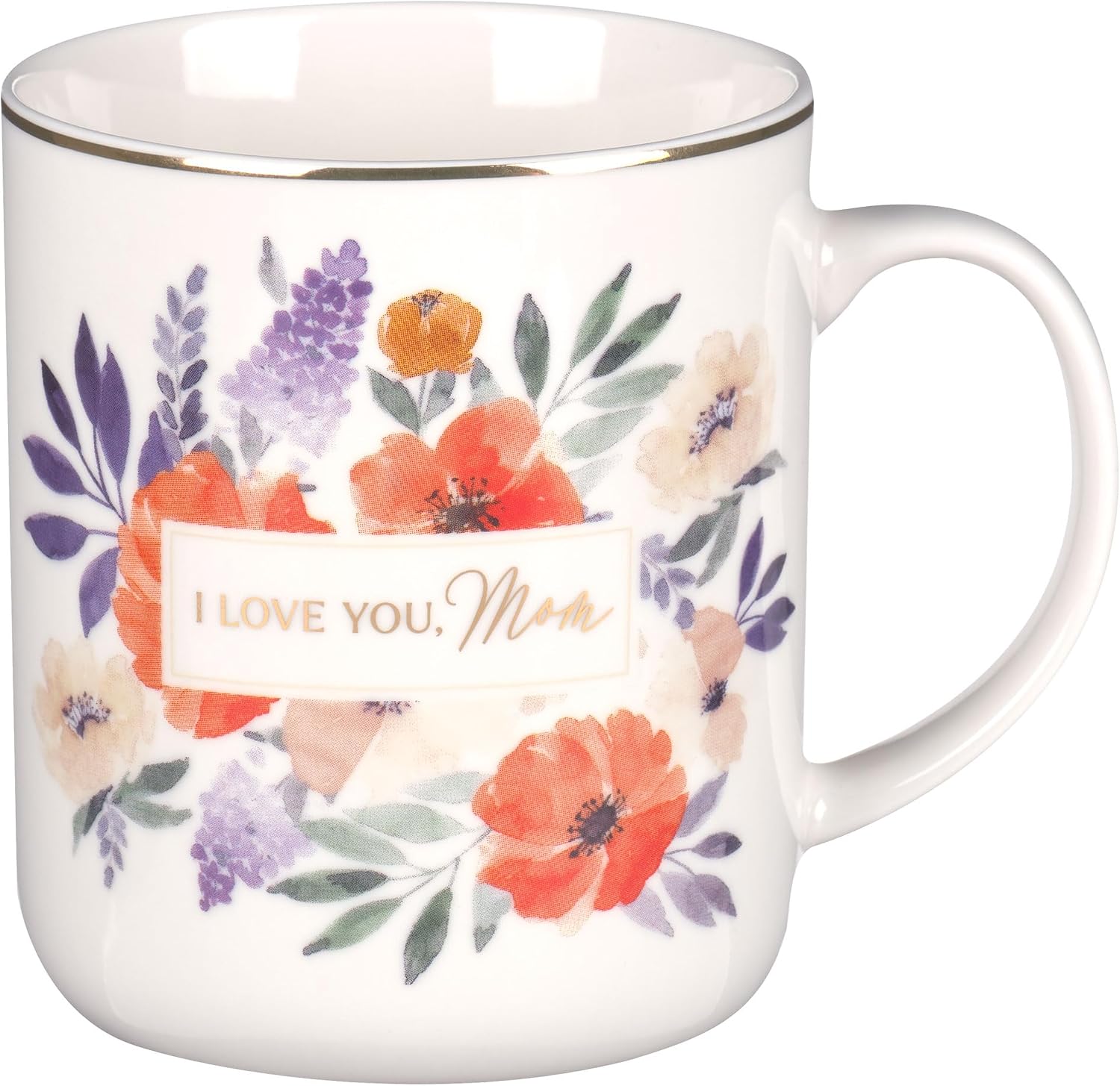 WITH LOVE Coffee Mug You Make the World A Better Place, Positive and Encouraging Message for Women, All Occasion Heartfelt Gift, Purple Floral, Large, 14oz