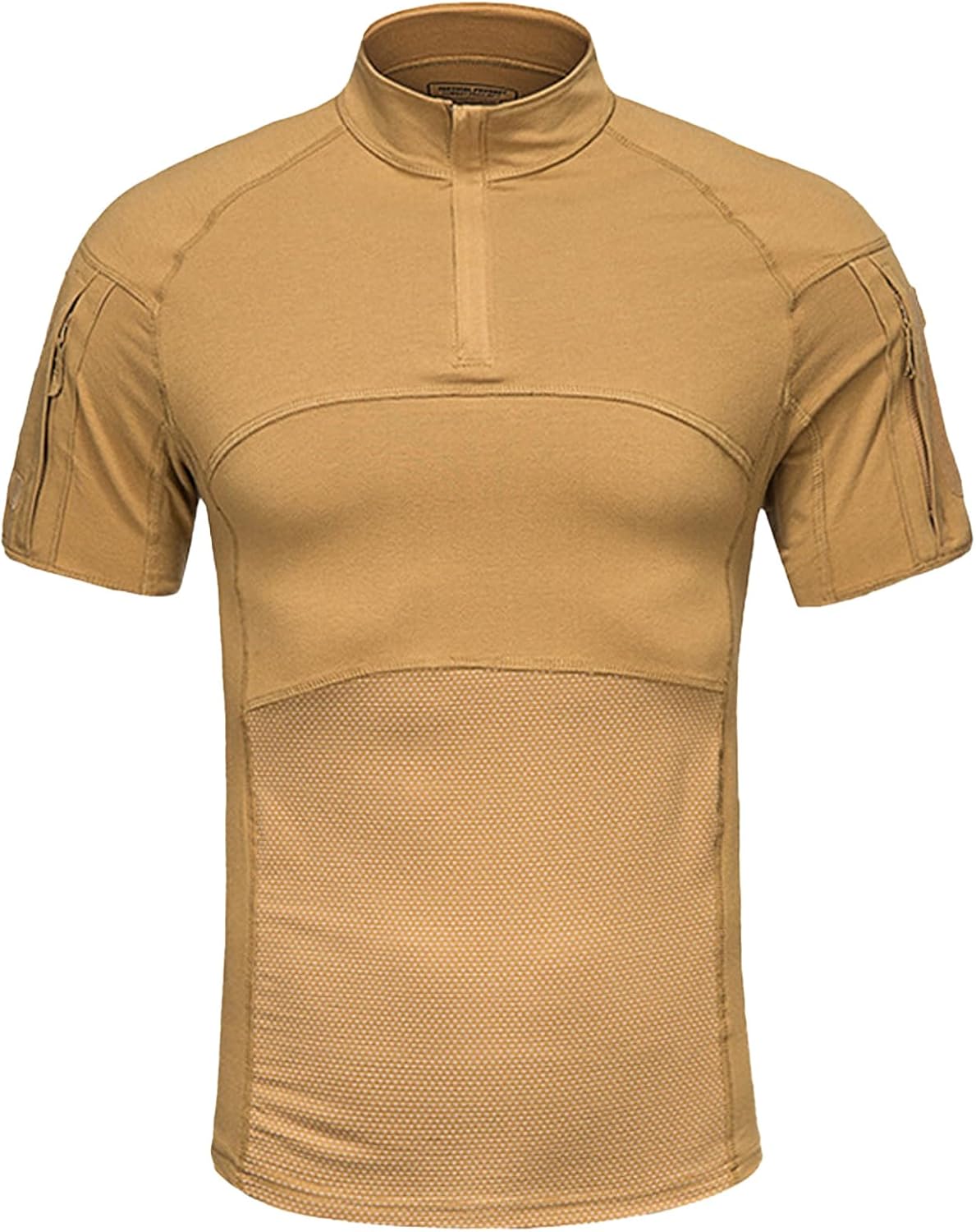YAOTT Camicia Tattica da Uomo con Cerniera, Camicia Esercito Manica Lunga Slim Fit, Camicia Mimetica da Combattimento per Airsoft Caccia Woodland, Magliette Cotone Casual Camouflage T-Shirt ACU S