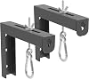 Black Universal Projector Screen L-Bracket Wall Hanging Mount 6 inch Adjustable Extension with Hook Manual, for Wall or Ceiling Mount Home Projector and Movie Screens, 80 Lb Capacity Each