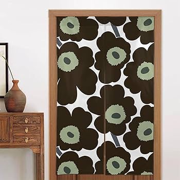 Amazon｜カーテン のれん マリメッコ 花柄 暖簾 玄関 遮光 ドア