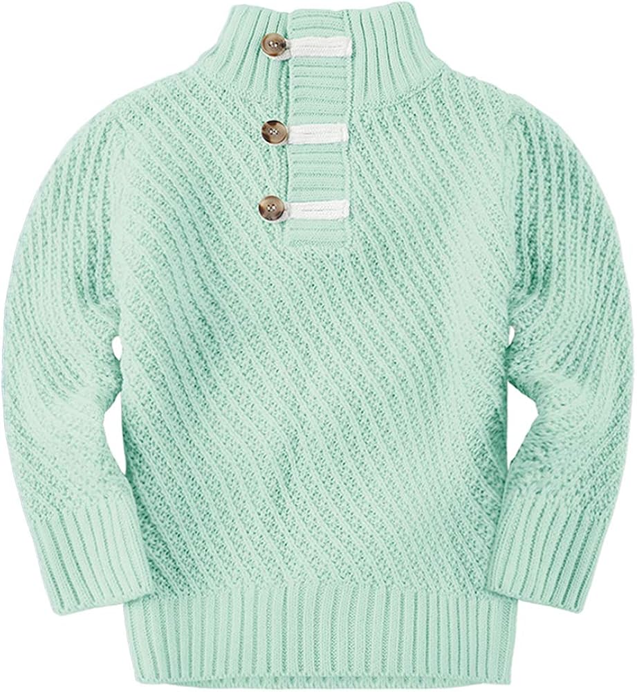 Makkrom Toddler Boys Sweater Knit Cable Turtleneck Winter Sweaters Outfit for Baby Boy Girls: Clothing, Shoes & Jewelry