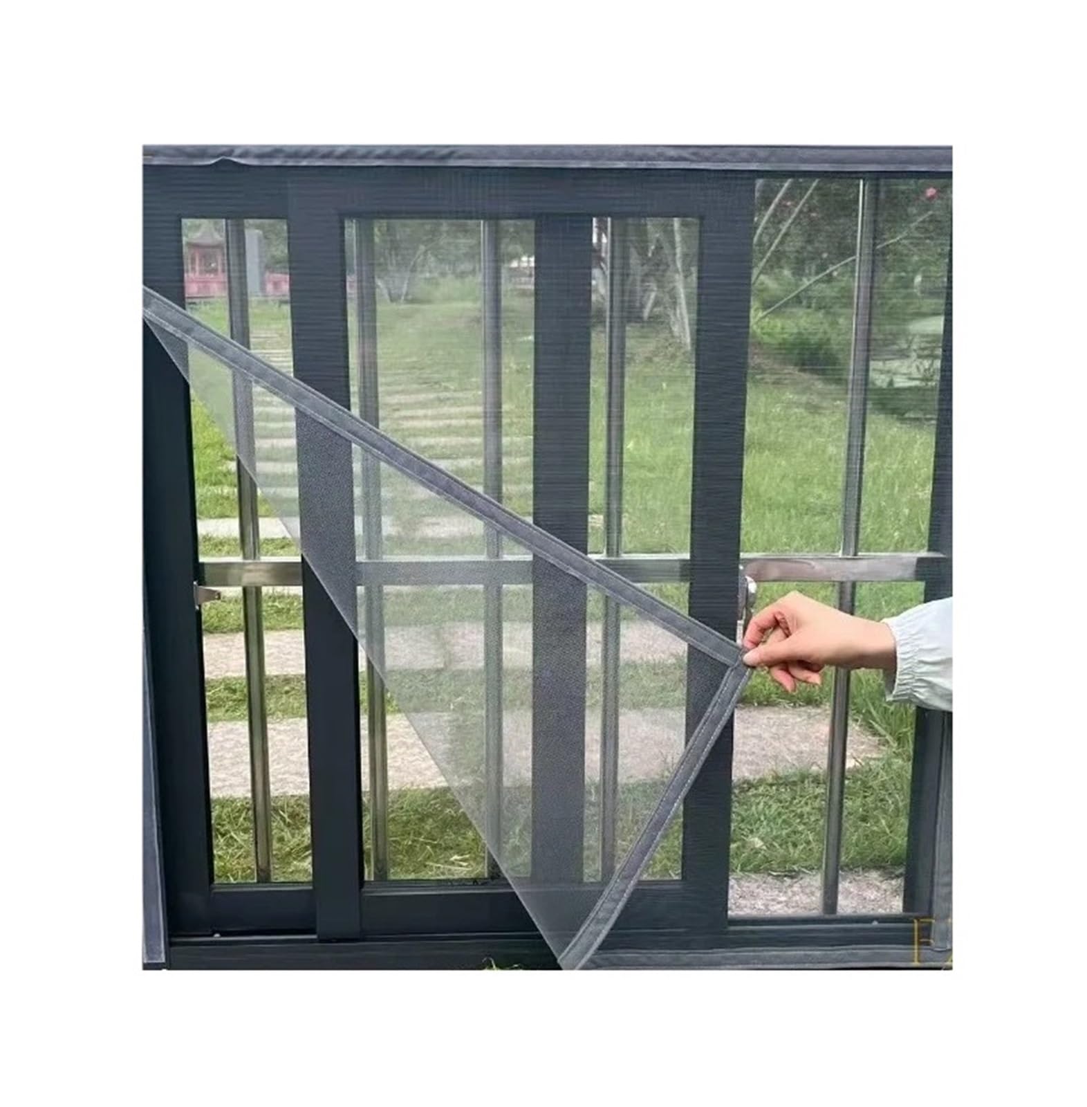 1pc Dust-Proof and Mosquito Proof Invisible Design Window Screen with Full Mesh(Grey-Width 140cm,Height80cm)