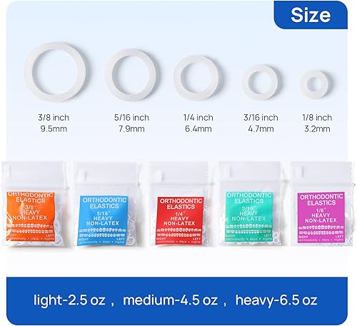 Miniatura 5 de JMU Bandas elásticas de ortodoncia, bandas elásticas intraorales sin látex, bandas de goma dentales, 14 de luz - transparente (paquete de 100)