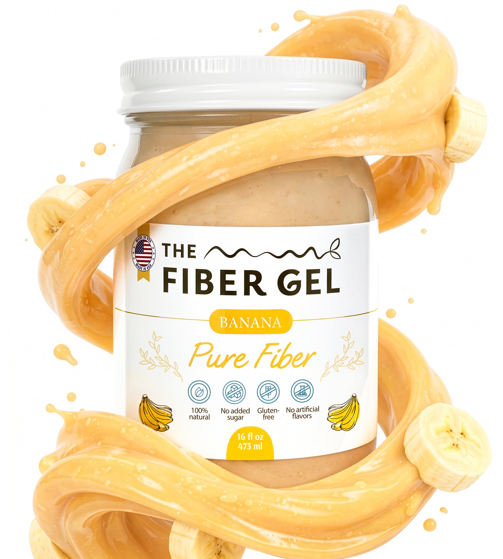 The Fiber Gel — Suplemento de fibras em gel com psyllium e inulina — 23 g por porção — 473 g